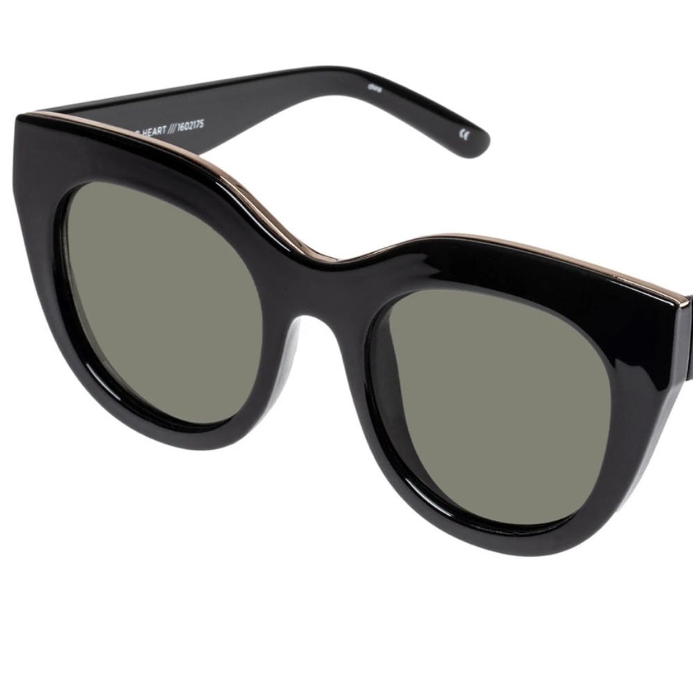 Barely Worn Air Heart Le Specs Black Cat Eye Sunglasses